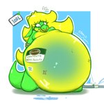 anthro arms_tied bdsm belly big_belly big_breasts blonde_hair bondage bound breasts featureless_breasts female green_body green_eyes hair hose hose_inflation huge_belly hyper hyper_belly kneeling liquid_inflation multicolored_body nude questionable_consent solo sound_effects text water_inflation yellow_body lazygartuz rocio_(lazygartuz) scalie unknown_species 1:1