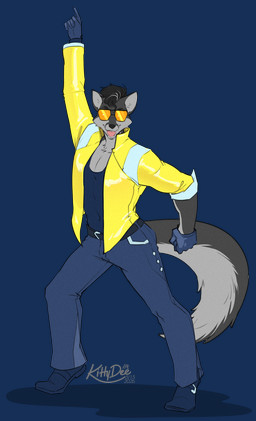 anthro biped border bottomwear clothed clothed_anthro clothed_male clothing eyewear fingers front_view fully_clothed fully_clothed_anthro fully_clothed_male fur glasses hair looking_at_viewer male pants shirt smile solo standing tail teeth tongue topwear transparent_border kittydee saturday_night_fever canid canine fox mammal 2026 alpha_channel digital_drawing_(artwork) digital_media_(artwork) hi_res