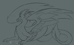 ambiguous_gender apode claws feathered_wings feathers feral fur horn legless serpentine snout solo tail tail_tuft tuft wings s0lchaser mythology draconcopode dragon furred_dragon furred_scalie mythological_creature mythological_scalie scalie 2024 black_and_grey digital_drawing_(artwork) digital_media_(artwork) full-length_portrait hi_res monochrome portrait sketch