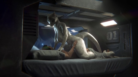anthro anthro_penetrated audible_ejaculation bed big_breasts bodily_fluids bouncing_breasts breasts cowgirl_position cum cum_from_vagina cum_in_vagina cum_inside cum_on_self cum_string duo ejaculation female female_anthro female_on_human female_penetrated from_front_position furniture genital_fluids genitals hair hands_on_hips human_on_anthro human_penetrating human_penetrating_anthro human_penetrating_female interspecies leaking_cum looking_pleasured male male/female male_human male_penetrating male_penetrating_female moan nipples on_bottom on_top orgasm penetration penile penile_penetration penis penis_in_vagina planet scales science_fiction sex sex_after_cumming spacecraft tail thick_thighs vaginal vaginal_penetration vehicle white_body white_scales window xenophilia kozmo_3d alien human mammal scalie 16:9 3d_(artwork) 3d_animation animated digital_media_(artwork) hi_res long_playtime sound video widescreen