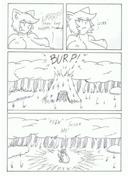 after_vore belly big_belly breasts burping forest hut outside overweight plant solo text tree vore ndnode wolfette_(character) animal_humanoid canid canid_humanoid canine canine_humanoid humanoid mammal mammal_humanoid wolf_humanoid 2011 comic hi_res