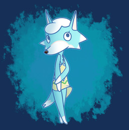 anthro black_nose blue_background blue_eyes blue_line_art blue_tail cheek_tuft chest_tuft clothed clothed_anthro clothed_female clothing dipstick_tail dress eyelashes facial_tuft featureless_limbs female female_anthro fluffy fluffy_tail fur hair light looking_at_viewer markings multicolored_body multicolored_fur multicolored_tail simple_background slim_anthro slim_female solo standing tail tail_markings tuft white_hair white_inner_ear white_tail_tip yellow_clothing yellow_dress cookieboy011 animal_crossing nintendo skye_(animal_crossing) canid canine canis mammal wolf 2018 alpha_channel colored colored_line_art digital_drawing_(artwork) digital_media_(artwork) full-length_portrait lighting portrait