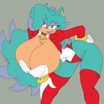 anthro big_breasts blue_body blue_hair bracelet breasts brown_body clothed clothing collar female gloves hair handwear huge_breasts jewelry legwear purple_eyes solo stockings imric1251 archie_comics sega sonic_the_hedgehog_(archie) sonic_the_hedgehog_(comics) sonic_the_hedgehog_(series) breezie_the_hedgehog breezie_the_hedgehog_(archie) eulipotyphlan hedgehog mammal 1:1 hi_res