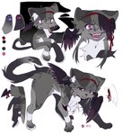 color_swatch creepy_face drugs feathered_wings feathers female feral marijuana solo wings kuro_chromium puella_magi puella_magi_madoka_magica homura_akemi domestic_cat felid feline felis mammal absurd_res hi_res model_sheet