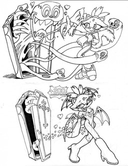 anthro boots clothing coffin coffin_corruption corruption female footwear heart_eyes heart_symbol high_heeled_boots high_heels membrane_(anatomy) membranous_wings mind_control possession shoes surprised tentacles transformation wings kandlin capcom darkstalkers sega sonic_the_hedgehog_(series) blaze_the_cat morrigan_aensland domestic_cat felid feline felis ghost mammal reptile scalie snake spirit comic crossover monochrome sequence