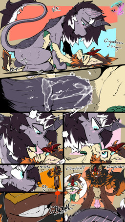 anal animal_genitalia balls blush bodily_fluids close-up cum cum_in_ass cum_inside cum_on_chest cum_on_face cum_on_penis cumshot duo ejaculation embarrassed equine_genitalia erection eyewear eyewear_on_head family fangs feral fluffy fluffy_chest fluffy_hair fluffy_tail from_front_position genital_fluids genitals giggling glowing glowing_eyes goggles goggles_on_head group hair holding_onto_partner horn licking licking_cum_from_face lying male male/male missionary_position nose_to_nose on_back penis scales sex simple_background size_difference tail teeth text tickling tight_fit tongue trio whispbear fan_character equid equine horse kirin_(mlp) mammal pony invalid_tag 9:16 absurd_res comic english_text hi_res multiple_scenes