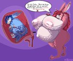 anthro anthro_on_anthro belly big_belly big_breasts big_butt breasts butt dialogue duo endosoma female fur hair hand_on_breast internal internal_vaginal inverted_nipples male male/female nipples penetration pink_body pink_fur pink_hair pregnant pregnant_anthro pregnant_female safe_vore simple_background speech_bubble unbirthing vaginal vaginal_penetration vore x-ray_view waismuth lilly_lapine felid humanoid hybrid lagomorph leporid mammal rabbit absurd_res cel_shading digital_media_(artwork) hi_res shaded