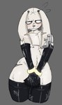 anthro armwear blush bodily_fluids clothing cuff_(restraint) ear_piercing ear_ring gloves handcuffed handcuffs handwear legwear male metal_cuffs piercing restrained restraints ring_piercing scar solo standing sweat tally_marks thick_thighs wide_hips ongongio epic_games fortnite nitehare_(fortnite) lagomorph leporid mammal rabbit