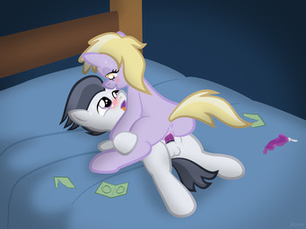 amber_eyes anus balls bed black_hair blonde_hair blush bodily_fluids butt condom cowgirl_position duo erection feathered_wings feathers female female_on_top female_penetrated feral feral_on_feral feral_penetrated feral_penetrating feral_penetrating_feral filled_condom from_front_position furniture genitals grey_body grey_feathers hair half-closed_eyes horn male male/female male_on_bottom male_penetrating male_penetrating_female narrowed_eyes on_bottom on_top penetration penile penile_penetration penis penis_in_vagina purple_eyes safe_sex sex sexual_barrier_device straddling sweat tail tongue tongue_out vaginal vaginal_penetration vulva wearing_condom wings young young_feral jepso friendship_is_magic hasbro my_little_pony mythology dinky_hooves_(mlp) rumble_(mlp) equid equine mammal mythological_creature mythological_equine pegasus unicorn 2013 4:3