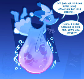 1_eye after_vore belly big_belly blue_background blue_body eyes_closed female female_pred group male overweight simple_background sound_effects speech_bubble text trio vore water vexedremi deltarune roblox_man_face undertale_(series) friend_(deltarune) ralsei cuptain darkner elemental_creature mizzle_(deltarune) water_creature 2026 english_text
