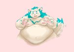 anthro belly blue_body blue_eyes blue_fur fur kemono male moobs nipples obese obese_anthro obese_male overweight overweight_anthro overweight_male simple_background solo white_body white_fur gabu2929 asian_mythology east_asian_mythology japanese_mythology lifewonders mythology tokyo_afterschool_summoners agyo_(tas) foo_dog komainu mammal yokai 2021 absurd_res hi_res