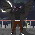 anthro bottomwear clothing hotpants male shorts smile solo wings bastianlionheart original_character_do_not_steal oscar_terrassa_(character) bat mammal megabat 1:1 digital_media_(artwork)