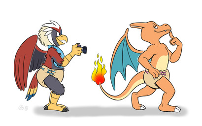 2_horns 3_toes 4_fingers 4_toes animal_feet anthro back_wings beak bedroom_eyes bib black_claws black_eyes black_finger_claws black_talons black_toe_claws blue_bib blue_body blue_cere blue_diaper_fastener blue_eyes blue_fastener blue_skin blue_tail blue_tail_feathers blue_tail_tip blue_wings camera cere_(anatomy) claws clean_diaper closed_smile cloth_diaper clothed clothing countershade_body countershade_tail countershade_torso countershading diaper diaper_fastener diaper_fetish diaper_only dipstick_tail dragon_tail duo fan_tail fangs fastener feather_hair feathered_crest feathered_wings feathers feet finger_claws finger_on_chin fingers fire flaming_tail glistening glistening_eyes grey_arms grey_body grey_face grey_feathers grey_legs grey_wings half-closed_eyes hallux head_crest head_horn holding_camera holding_object horn humanoid_hands logo looking_at_another male markings membrane_(anatomy) membranous_wings mouth_closed multicolored_body multicolored_feathers multicolored_scales multicolored_skin multicolored_tail multicolored_tail_feathers narrowed_eyes open_beak open_mouth open_smile orange_arms orange_body orange_face orange_feet orange_hands orange_horn orange_legs orange_scales orange_skin orange_snout orange_tail orange_wings pink_diaper_fastener pink_fastener pokemorph pose posing_for_picture pseudo_hair recording recording_device recording_in_camera red_arms red_back red_body red_feathered_crest red_feathers red_tail red_tail_feathers red_wings scales scuted_arms scuted_feet scuted_hands scuted_legs scutes seductive shadow simple_background smile tail tail_feathers tail_markings taking_picture talon_hands talons tan_body tan_cloth_diaper tan_countershading tan_feather_hair tan_scales tan_tail tan_torso tan_underbelly teeth text toe_claws toes topless wearing_diaper white_background white_claws white_fangs white_feathered_crest white_finger_claws white_toe_claws wings yellow_arms yellow_beak yellow_feet yellow_hands yellow_legs yellow_tail yellow_tail_feathers nikraccoom mythology nintendo pokemon baxter_blaze fan_character nado_soarian accipitrid accipitriform avian bird braviary charizard dragon generation_1_pokemon generation_5_pokemon mythological_creature mythological_scalie pokemon_(species) reptile scalie 2025 absurd_res artist_logo artist_name colored hi_res signature