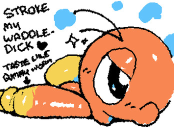1_eye balls bedroom_eyes big_eyes big_penis directional_arrow erection featureless_feet feet flavored_penis foreskin genitals glans glistening glistening_eyes glistening_genitalia glistening_penis hair heart_symbol huge_penis humanoid_genitalia humanoid_penis looking_at_viewer lying male mouthless multicolored_penis narrowed_eyes noseless nude nude_male on_side orange_balls orange_body orange_penis penis seductive simple_background small_but_hung solo squigglevision talking_to_viewer text two_tone_penis white_background white_sclera yellow_feet yellow_glans yellow_penis ligma_(artist) kirby_(series) nintendo cyclops eye_creature waddle_doo waddling_head 2025 animated digital_media_(artwork) english_text flat_colors full-length_portrait low_res portrait wigglypaint_(artwork)