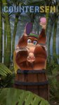 anthro anus barrel blonde_hair blue_eyes breasts brown_body brown_fur clothing flaccid footwear forest fur genitals hair herm holding_both_legs holding_legs_up intersex jungle legs_in_air legs_up on_barrel penis plant pussy sandals shoes smile solo tree countersfm donkey_kong_(series) nintendo tiny_kong haplorhine mammal monkey primate 3d_(artwork) 9:16 digital_media_(artwork) hi_res source_filmmaker_(artwork)