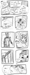 2016 all_fours anthro biped canid cobalt_(tatsuchan18) collar comic duo english_text eyes_closed fur hair hi_res male mammal monochrome open_mouth sketch speech_bubble standing tatsuchan18 text