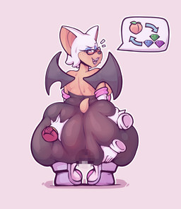 anthro big_butt butt censored_genitalia eyewear female glasses rear_view solo speech_bubble wings chestdandy sega sonic_the_hedgehog_(series) rouge_the_bat bat mammal 2023 absurd_res censored hi_res