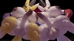 anthro balls big_balls big_breasts big_penis blush breasts clothing duo erection genitals gynomorph hat headgear headwear huge_breasts intersex nipples penis acacklinghyena bandai_namco digimon taomon_(dogzeela) canid digimon_(species) mammal taomon 16:9 2024 3d_(artwork) digital_media_(artwork) hi_res widescreen