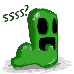 ambiguous_gender feral humor pun simple_background solo visual_pun what white_background fuzzballfox microsoft minecraft mojang xbox_game_studios annelid creeper_(minecraft) hybrid worm 1:1 low_res