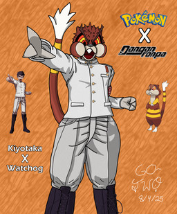 angry anthro buckteeth chubby_cheeks clothing gesture hand_gesture male military_uniform pointing pointing_at_viewer red_eyes solo tail teeth uniform go-two danganronpa danganronpa:_trigger_happy_havoc nintendo pokemon spike_chunsoft kiyotaka_ishimaru generation_5_pokemon ground_squirrel groundhog mammal marmot pokemon_(species) rodent sciurid watchog absurd_res hi_res