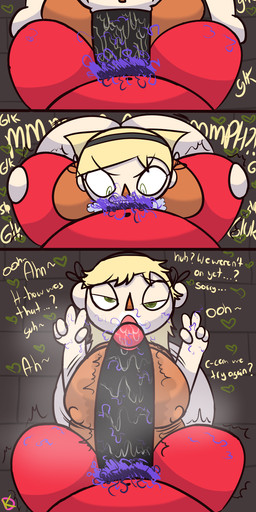 ahegao anthro bent_over big_breasts big_penis blowjob_face bodily_fluids bottomless breast_play breasts cleaning_cock clothed clothing cum cum_in_mouth cum_inside deep_throat double_v_sign duo erect_nipples eye_roll female first_person_view genital_fluids genitals gesture half-closed_eyes hand_gesture heart_eyes heart_symbol huge_penis hyper hyper_genitalia hyper_penis kissing larger_male licking looking_at_viewer looking_pleasured male male/female misunderstanding narrowed_eyes nipples oral oral_penetration penetration penile penis penis_kissing penis_lick pubes sex shirt size_difference slightly_chubby smegma spread_legs spreading steam stray_pubes tank_top text tongue topwear v_sign wet wet_clothing klutzatdusk animal_crossing nintendo cyd_(animal_crossing) marigo_(chokcough) villager_(animal_crossing) elephant elephantid human mammal proboscidean absurd_res comic english_text hi_res long_image tall_image