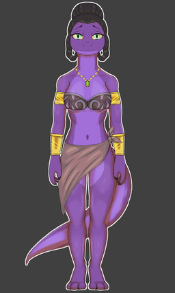 3_toes 4_fingers anthro barely_visible_nipples bottomwear breasts casual_exposure claws clothed clothing exposed_breasts exposure_variation feet female fingers jewelry loincloth medium_breasts navel nipple_slip nipples non-mammal_breasts non-mammal_navel non-mammal_nipples solo standing tail toes translucent translucent_bandeau translucent_clothing tribal skade_(artist) nintendo star_fox sharpclaw_lady_(star_fox) mammal reptile scalie sharpclaw_(star_fox) 2026 digital_media_(artwork) hi_res