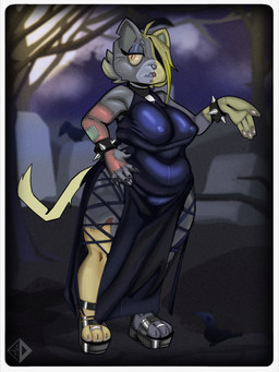 alternative_fashion anthro bracelet breasts cemetery clipped_ear clothing collar dress female goth hair hand_on_hip highlights_(coloring) holidays jewelry logo medium_breasts multicolored_body navel nipple_outline one_eye_obstructed open_mouth open_toe_shoes orange_eyes overweight short_hair short_stack slit_dress solo spiked_bracelet spikes thick_thighs tight_clothing wide_hips doomsday_anthro splooshiidood halloween frankenstein mathilde_(splooshiidood) avian bird corvid corvus_(genus) crow felid feline mammal monster oscine passerine patchwork_creature 3:4 artist_logo digital_drawing_(artwork) digital_media_(artwork) full-length_portrait hi_res portrait