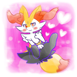 ambiguous_anthro ambiguous_gender anthro biped blush blush_stickers closed_smile digitigrade dipstick_tail featureless_crotch front_view heart_symbol high-angle_view looking_at_viewer lying markings mouth_closed on_back simple_background smile snout solo spread_legs spreading tail tail_markings annyui0611 nintendo pokemon braixen canid generation_6_pokemon mammal pokemon_(species) 1:1 2024 digital_drawing_(artwork) digital_media_(artwork) full-length_portrait hi_res japanese_description portrait translated_description