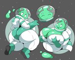 big_breasts big_butt blush blush_lines breasts butt eyes_closed female green_body holding_breast huge_breasts huge_butt huge_thighs hyper hyper_breasts hyper_butt hyper_thighs obese obese_female obese_humanoid open_mouth overweight overweight_female overweight_humanoid rear_view slime smile solo space spacesuit thick_thighs white_eyes veryfilthything goo_creature goo_humanoid humanoid absurd_res hi_res