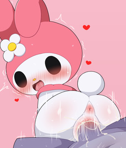 anthro anus biped blush butt female female_penetrated genitals loli looking_back male male/female male_penetrating open_mouth penetration penile penile_penetration sex smile thick_thighs vaginal vaginal_penetration vulva white_body young 0227 onegai_my_melody sanrio baku_(sanrio) my_melody lagomorph leporid mammal rabbit absurd_res hi_res