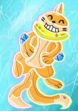 anthro floating grin inflatable inflatable_toy orange_body outline outlined permanent_smile pool_toy simple_background simple_coloring smile solo swimming swimming_pool tail water writing_text the_1_and_k1nky nintendo pokemon animate_inanimate buizel generation_4_pokemon living_inflatable pokemon_(species) digital_media_(artwork) krita_(artwork) shaded simple_shading