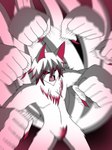 angry anthro attack black_sclera chest_tuft claws crotch_tuft featureless_crotch fist fur hair male motion_blur multi_tail noseless nude open_mouth pink_body pink_claws red_body red_eyes red_fur red_hair solo speed_lines tail trailing_speed_lines tuft white_body white_fur white_hair nikku_lunatique asian_mythology east_asian_mythology mythology nikku_lunatique_(character) canid canine canis fox fox_spirit mammal hi_res