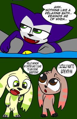 balls bisexual dialogue female genitals group male male/male penis text trio conditional_dnp theyiff bandai_namco digimon digimon_(species) impmon lopmon terriermon comic english_text hi_res