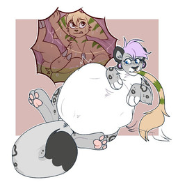 anthro assertive_female chest_tuft duo eyelashes female feral feral_pred forced freckled_face freckles fur long_eyelashes male male/female markings oral piercing spots spotted_body spotted_fur swallowing tuft unwilling_prey vore lulubell ratchet_and_clank sony_corporation sony_interactive_entertainment jekt_(jekt_the_lombax) felid lombax mammal pantherine snow_leopard