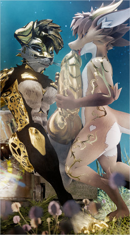 animal_genitalia animal_penis anthro anthro_penetrated balls bedroom_eyes big_balls big_penis black_body black_fur bodily_fluids brown_body brown_fur canine_genitalia canine_penis cheek_tuft claws cum cum_in_mouth cum_inside duo erection facial_tuft fur genital_fluids genitals golden_markings hair huge_balls huge_penis hugging_penis hyper hyper_genitalia hyper_penis knot licking male male/male markings narrowed_eyes nude open_mouth oral penetration penile penis seductive sex simple_background smile tan_body tan_fur tongue tongue_out tuft white_body white_fur yellow_body yellow_fur lill_esp ddtghost nardoragon rexouium 3d_(artwork) absurd_res blender_(artwork) digital_media_(artwork) hi_res