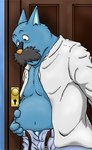 anthro belly blue_body bottomwear clothing facial_hair kemono male mature_male mustache navel overweight overweight_male pants shirt solo topwear inotetu sherlock_hound_(series) watson_(sherlock_hound) canid canine canis domestic_dog mammal 2010