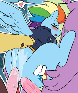 anthro anthro_on_feral bestiality blush clothing cutie_mark eyes_closed female feral genitals group group_sex hair interspecies jacket male male/female multicolored_hair penis rainbow_hair sex stand_and_carry_position standing standing_sex threesome topwear trio wings php137 friendship_is_magic hasbro my_little_pony mythology discord_(mlp) rainbow_dash_(mlp) spike_(mlp) chimera draconequus dragon equid equine horse mammal mythological_creature mythological_equine mythological_scalie pegasus pony scalie hi_res