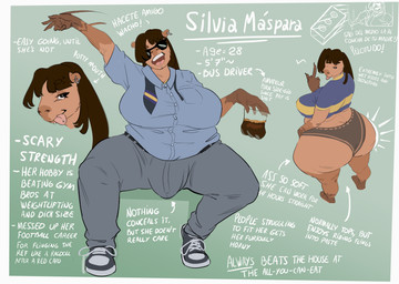 anthro beverage beverage_bottle big_breasts big_butt bottle bottomwear breasts bulge butt clothing cola container ear_piercing eyewear footwear gynomorph huge_breasts huge_butt intersex necktie overweight overweight_gynomorph overweight_intersex pants piercing shirt shoes soda soda_bottle solo sunglasses sunglasses_on_face text thick_thighs tongue tongue_piercing topwear wearing_sunglasses wide_hips dreamy_pride silvia_maspara_(dreamy_pride) capybara caviid mammal rodent 2026 absurd_res english_text hi_res model_sheet