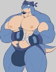 2024 absurd_res anthro anthrofied areola bandanna barazoku belly biceps big_bulge biped black_eyes blastoise blue_arms blue_bandanna blue_body blue_clothing blue_eyebrows blue_face blue_facial_hair blue_fingerless_gloves blue_gloves blue_goatee blue_hands blue_handwear blue_headkerchief blue_jockstrap blue_kerchief blue_legs blue_neck blue_pubes blue_tail blue_underwear bulge castrodour clenched_teeth clothed clothing countershade_arms countershade_face countershade_tail countershade_torso countershading digital_drawing_(artwork) digital_media_(artwork) eyebrows eyes_closed facial_hair facial_piercing fan_character fingerless_gloves fingers furrowed_brow furrowed_eyebrows generation_1_pokemon gloves goatee grey_background handwear headkerchief hi_res humanoid_hands jockstrap jockstrap_only kerchief male multicolored_body musclegut muscular nameless_character nintendo nipples nose_piercing nose_ring open_mouth open_smile pecs piercing pokemon pokemon_(species) pubes reptile ring_piercing scalie septum_piercing septum_ring shell-less simple_background smile solo standing tail tan_areola tan_body tan_chest tan_countershading tan_face tan_neck tan_nipples tan_tail teeth thick_eyebrows topless topless_anthro topless_male two_tone_arms two_tone_body two_tone_face two_tone_neck two_tone_tail underwear underwear_only