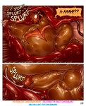 abdominal_bulge anal anal_penetration anal_vore anthro big_penis bodily_fluids cum cum_in_ass cum_inflation cum_inside dialogue genital_fluids genitals group gynomorph huge_penis hyper hyper_genitalia hyper_penis inflation internal intersex intersex/male living_condom male penetration penis trio vore james_howard patreon subscribestar aamon_(james_howard) tina's_mom_(james_howard) tina_(james_howard) bat demon mammal comic hi_res