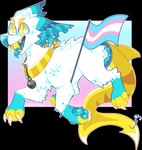 ambiguous_gender bell bell_collar blonde_eyebrows blue_body blue_fur blue_inner_ear blue_nose blue_tongue candy_gore claws collar digitigrade ear_piercing eyebrows fangs feral fur gore lgbt_pride markings notched_ear open_mouth open_smile osteoderms outline paws piercing pride_color_flag pride_colors pupils smile snout solo striped_inner_ear striped_tongue tail teeth tongue tongue_out transgender_pride_colors whisker_spots white_body white_claws white_fur white_outline white_pupils yellow_collar yellow_eyes yellow_markings yellow_tail yellow_teeth jaspering rooney_(jaspering) canid canine canis crocodile crocodilian fish hybrid mammal marine reptile scalie shark wolf 2020 digital_drawing_(artwork) digital_media_(artwork) flat_colors full-length_portrait hi_res portrait trans_(lore) trans_man_(lore)