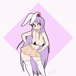 big_breasts blush blush_lines bottomwear bra breasts clothing dancing female hair hands_on_hips long_hair navel purple_hair red_eyes shaking_hips skirt smile solo standing teeth text thick_thighs underwear zedrin asian_mythology east_asian_mythology japanese_mythology mythology touhou reisen_udongein_inaba animal_humanoid humanoid lagomorph lagomorph_humanoid leporid_humanoid mammal mammal_humanoid rabbit_humanoid yokai 1:1 animated hi_res no_sound short_playtime signature webm