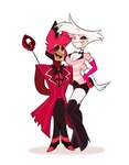 anthro duo male male/male shitpost cinnamonrug clone_high hazbin_hotel hellaverse helluva_boss alastor_(hazbin_hotel) angel_dust arachnid arthropod human humanoid mammal spider absurd_res hi_res meme