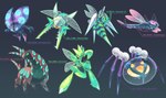 6_legs action_pose ambiguous_gender biped claws feral flying glowing glowing_eyes grey_background group lidded_eyes mandibles narrowed_eyes outline pincers pose quadruped simple_background spikes spikes_(anatomy) standing stinger tail text translucent translucent_wings wings kuri_(artist) nintendo pokemon araquanid arthropod generation_2_pokemon generation_4_pokemon generation_5_pokemon generation_6_pokemon generation_7_pokemon generation_8_pokemon hymenopteran insect mega_beedrill mega_evolution myriapod orbeetle pokemon_(species) scizor scolipede shiny_pokemon vespid vikavolt wasp yanmega 2019 english_text full-length_portrait portrait species_name