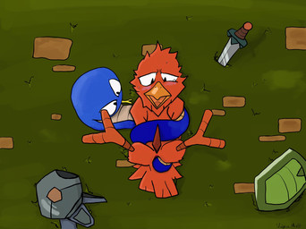 anal anal_penetration armor beak blush coiling duo erection feathers genitals grass lying male male/male male_penetrated male_penetrating male_penetrating_male melee_weapon nude open_mouth penetration penis plant plate_armor rock sex shield spread_legs spreading weapon wrapped vulpinemutt monster_world_(series) mythology sega wonder_boy:_the_dragon's_trap wonder_boy_(series) wonderboy hawk-man wonder_boy accipitrid accipitriform avian bird dragon mythological_creature mythological_scalie reptile scalie snake hi_res