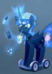 2017 absurd_res beverage blue_eyes cellphone coffee cosmic_hair digital_media_(artwork) drinking electronics equid equine ethereal_hair feathered_wings feathers female fidget_spinner friendship_is_magic hasbro hi_res hooves horn mammal meme my_little_pony mythological_creature mythological_equine mythology phone princess_luna_(mlp) pseudo_hair segway simple_background smartphone solo underpable vape winged_unicorn wings