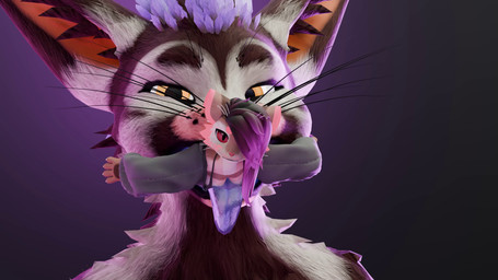 ambiguous_gender anthro duo extreme_size_difference female female/ambiguous glowing micro oral size_difference smile vore angie_spangie domestic_cat felid feline felis mammal 16:9 3d_(artwork) 3d_animation 4k absurd_res animated digital_media_(artwork) hi_res no_sound short_playtime webm widescreen male_(lore)
