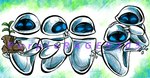 3_fingers blue_eyes boots brown_boots brown_clothing brown_footwear clothing female fingers floating_head footwear furrowed_brow green_background group half-closed_eyes happy holding_boots holding_clothing holding_footwear holding_object light looking_at_viewer machine metallic_body narrowed_eyes not_furry on_another plant shoes simple_background text white_body cageyshick05_(artist) disney pixar wall-e eve_(wall-e) extraterrestrial_vegetation_evaluator robot 2016 artist_name colored colored_pencil_(artwork) english_description lighting shaded traditional_media_(artwork)