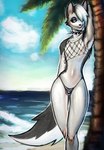 alternative_fashion anthro beach boss crossgender femboy ftm_crossgender goth hazbin helluva hotel male palm_tree piercing plant sea solo tree water tt3trop4ck helluva_boss mythology loona_(helluva_boss) canid canid_demon canine canis demon hellhound mammal mythological_canine mythological_creature wolf hi_res