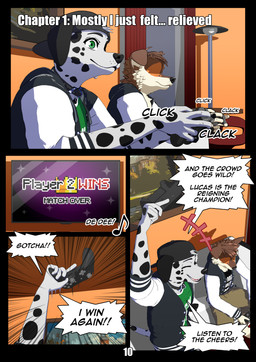 anthro backwards_baseball_cap backwards_hat baseball_cap black_border border clothed clothed_anthro clothed_male clothing college_clothing college_dorm college_jacket college_logo college_student controller dialogue duo emanata floppy_ears fully_clothed fully_clothed_anthro fully_clothed_male furgonomic_hat furgonomic_headwear furgonomics game_controller gaming happy hat headgear headwear hoodie jacket male male_anthro musical_note musical_symbol page_number playing_video_game shirt sitting snout speech_bubble standing symbol text topwear ariesartist lucas_(ariesartist) matthew_(ariesartist) border_collie canid canine canis collie dalmatian domestic_dog herding_dog mammal pastoral_dog sheepdog 3d_(artwork) absurd_res blender_(artwork) comic digital_media_(artwork) english_text hi_res